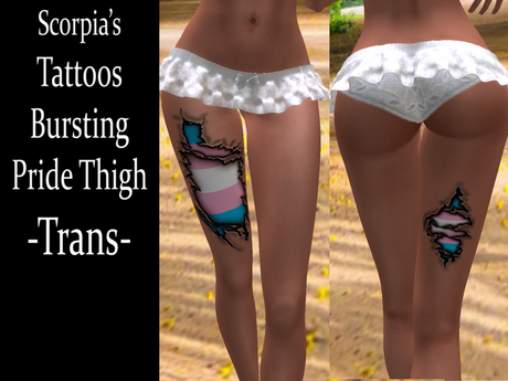 Second Life Marketplace - Bursting Skin Thigh Tattoo - Trans
